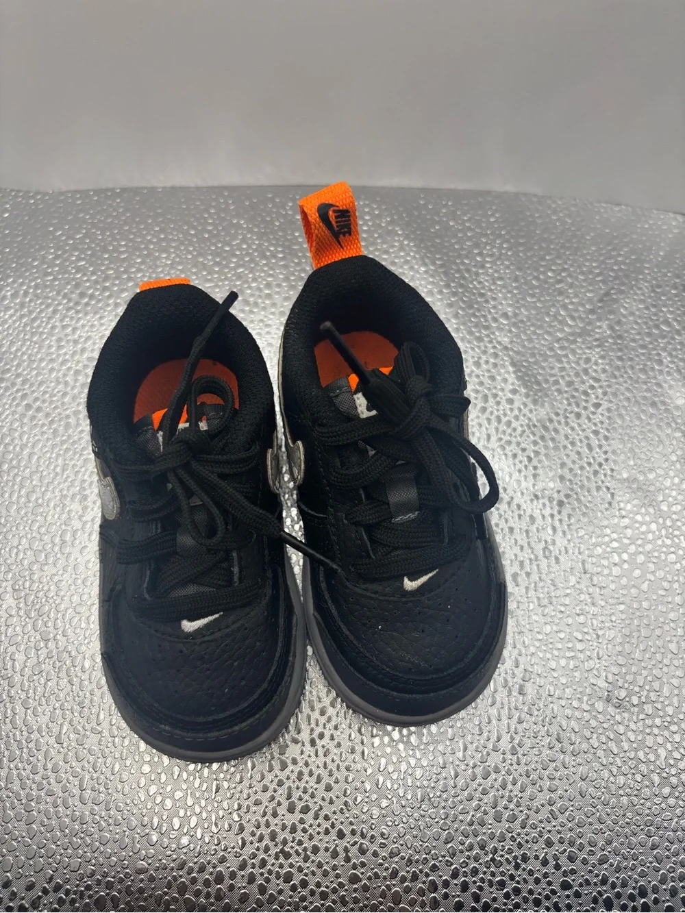 Nike Toddler Black Sneakers with Orange Heel Tab